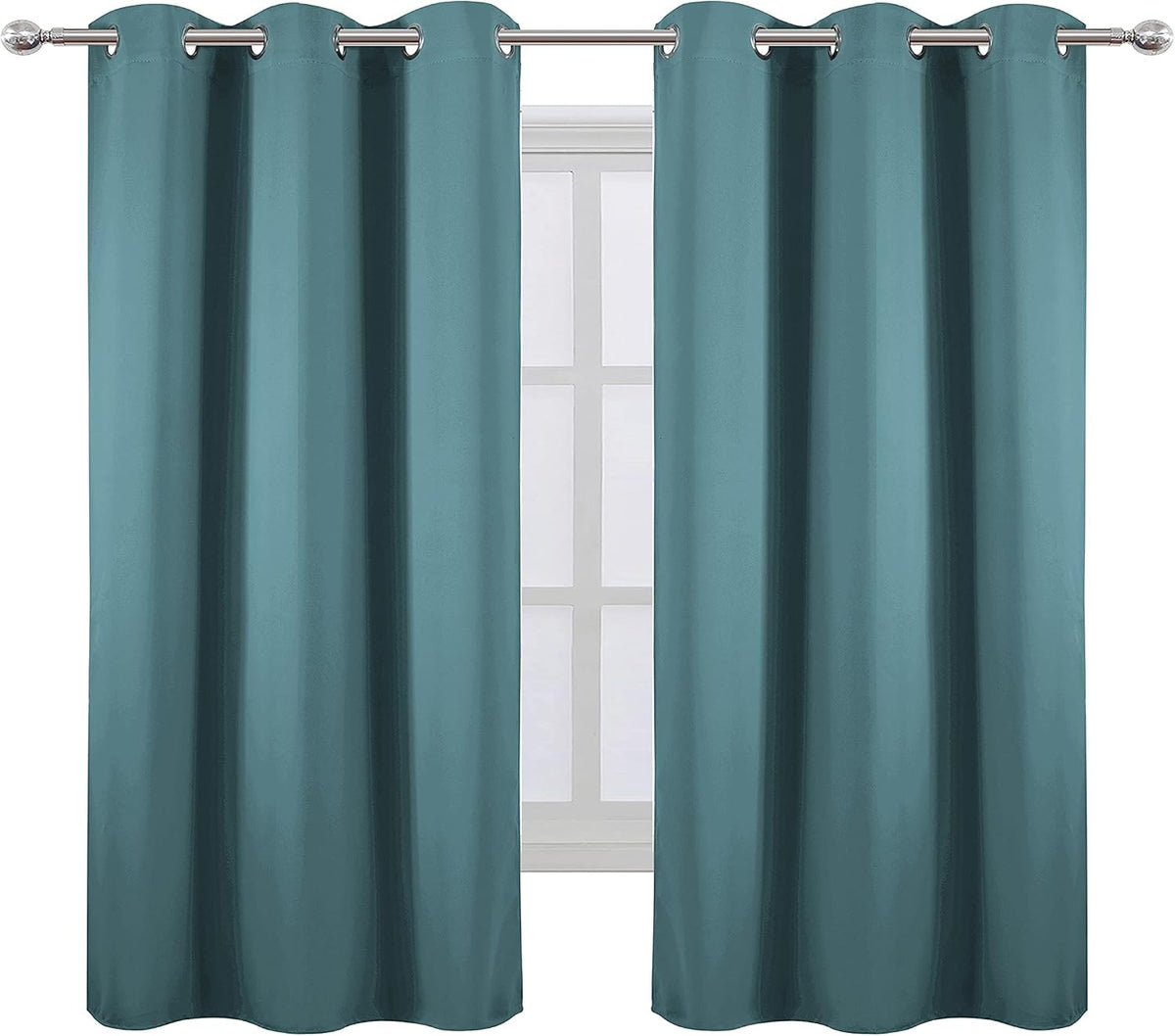 63"L x 40"W polyester curtains in Sea Teal, alternate view 2