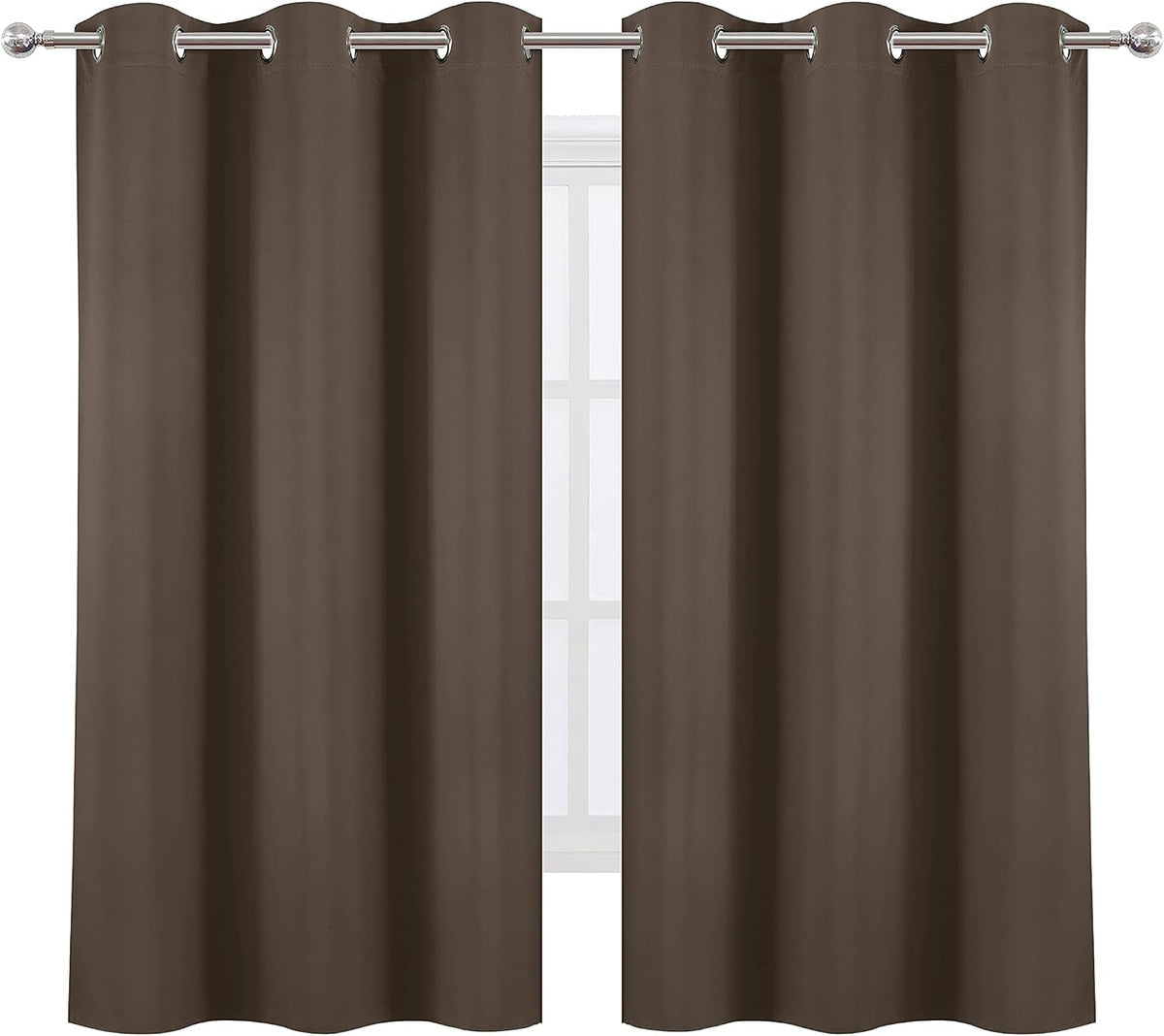63"L x 42"W polyester curtains in Chocolate Brown, alternate view 2