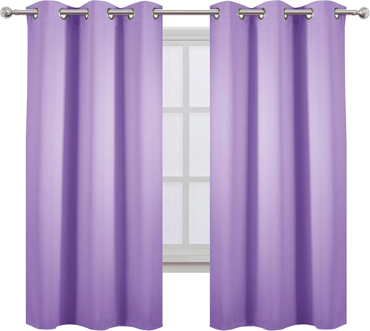 63"L x 42"W polyester curtains in Lavender, alternate view 2