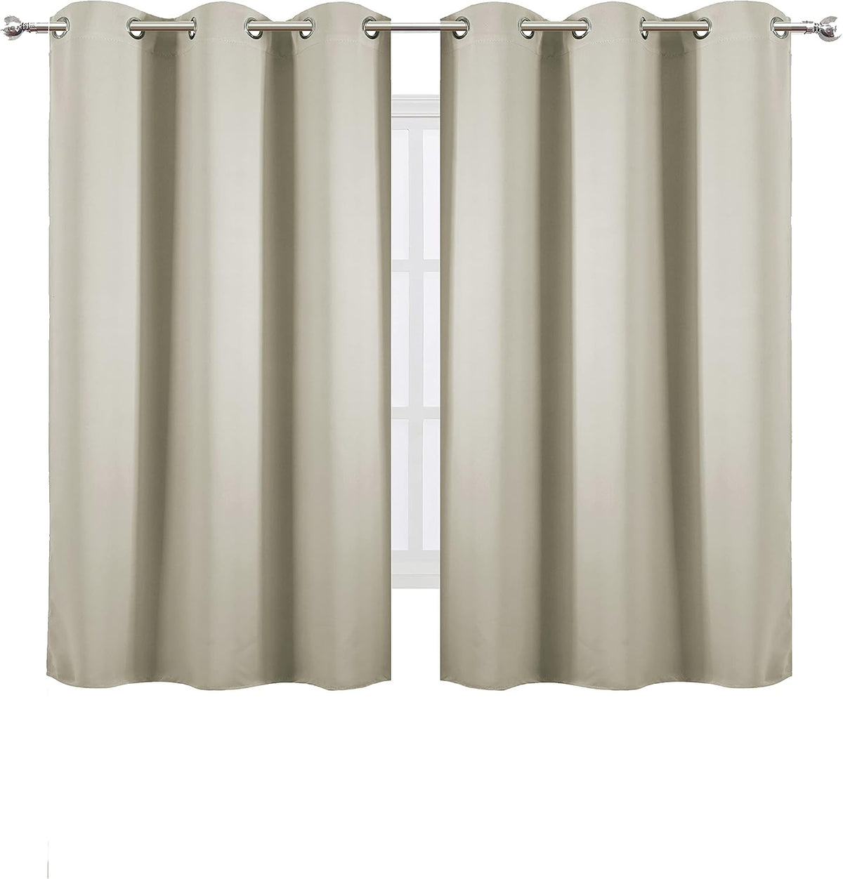 63"L x 42"W polyester curtains in Light Beige, alternate view 2