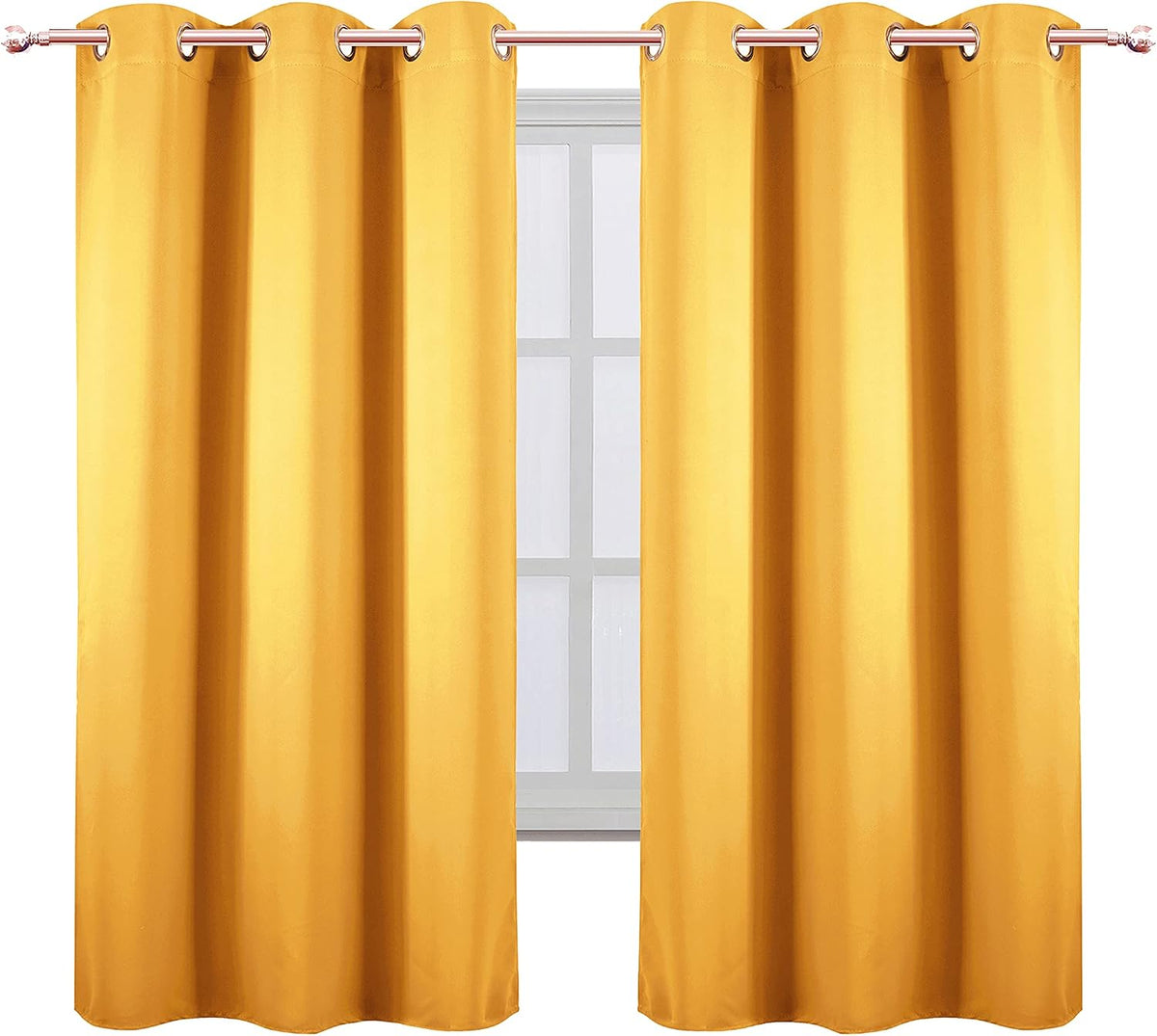 63"L x 42"W polyester curtains in Yellow, alternate view 2