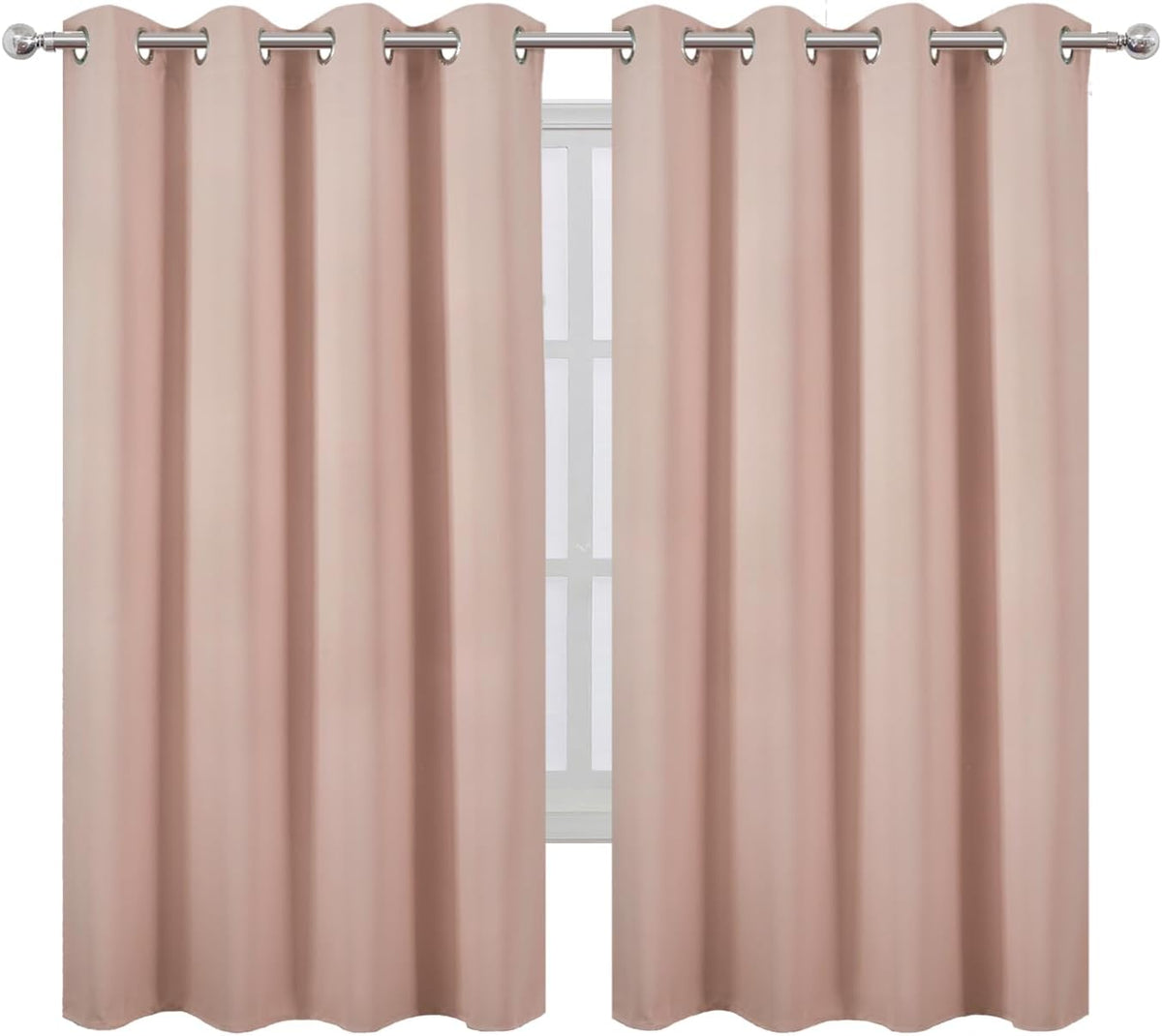 63"L x 52"W polyester curtains in Blush, alternate view 2