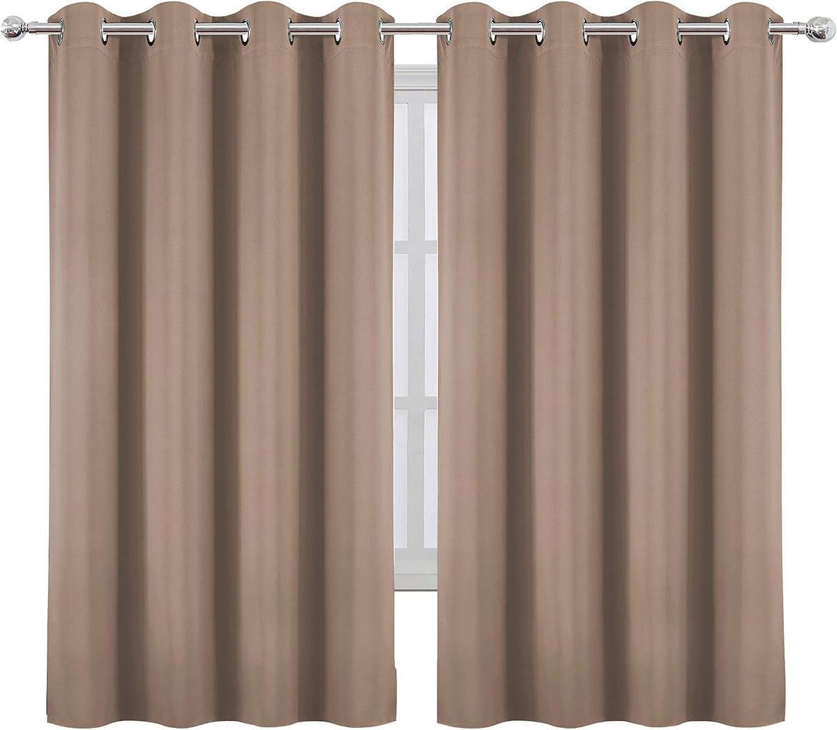 63"L x 52"W polyester curtains in Cappuccino, alternate view 2