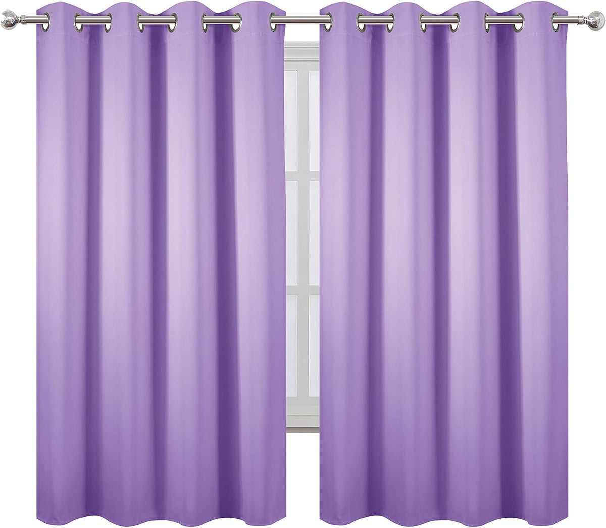 63"L x 52"W polyester curtains in Lavender, alternate view 2