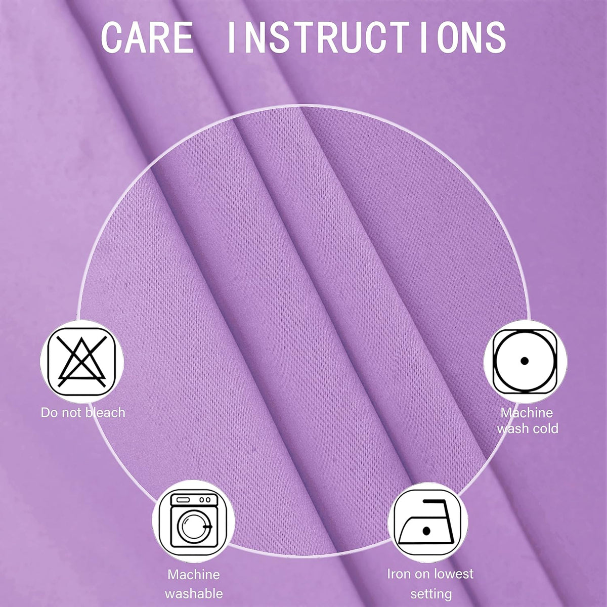 63"L x 52"W polyester curtains in Lavender, alternate view 4