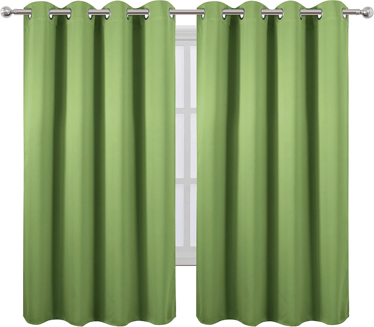 63"L x 52"W polyester curtains in Light Green, alternate view 2