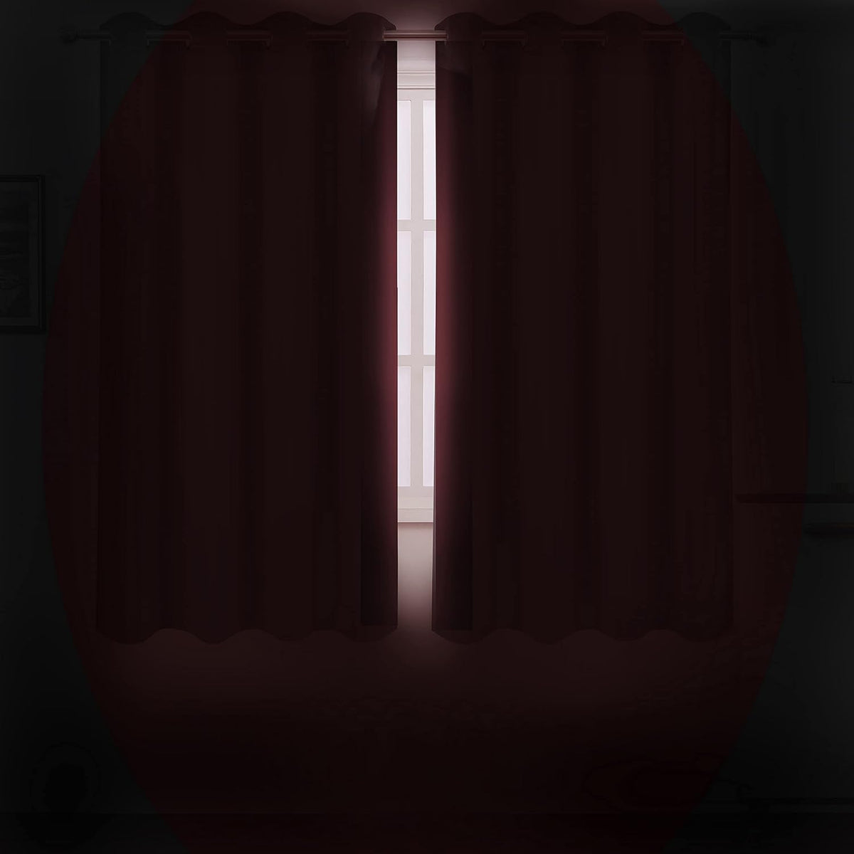 63"L x 52"W polyester curtains in Red, alternate view 3