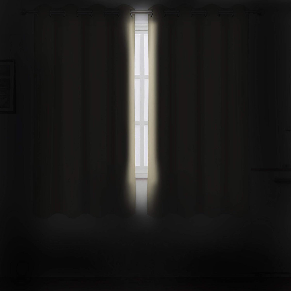 63"L x 66"W polyester curtains in Beige, alternate view 3
