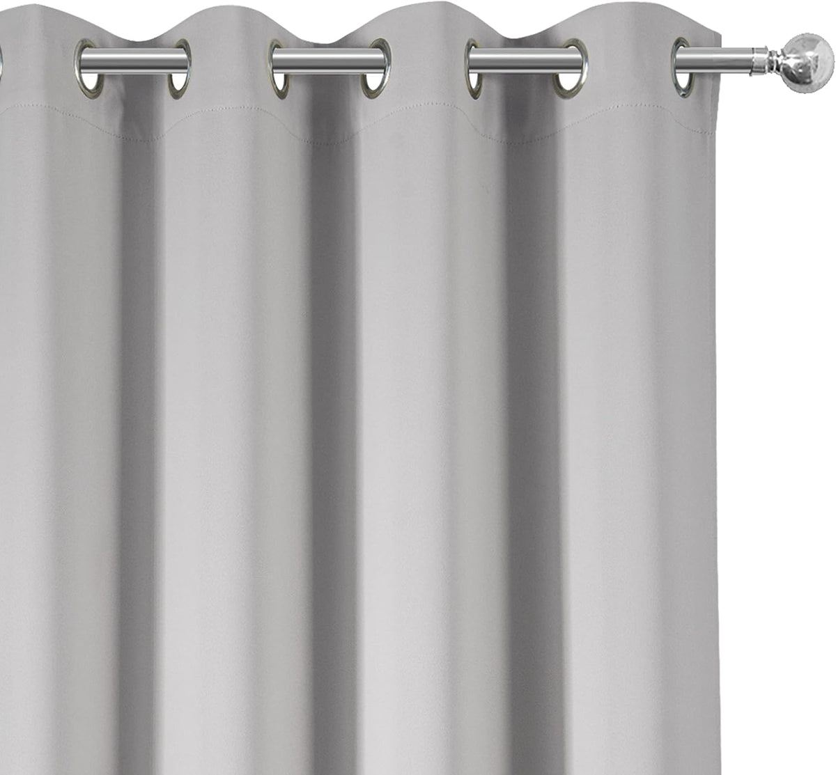 63"L x 66"W polyester curtains in Light Grey, alternate view 7