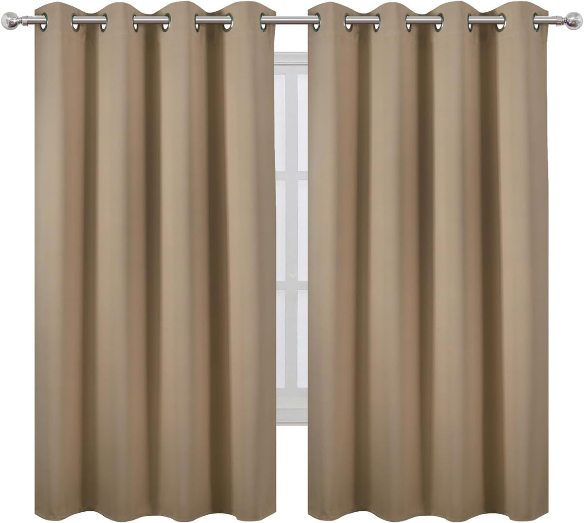 63"L x 66"W polyester curtains in Natural, alternate view 2