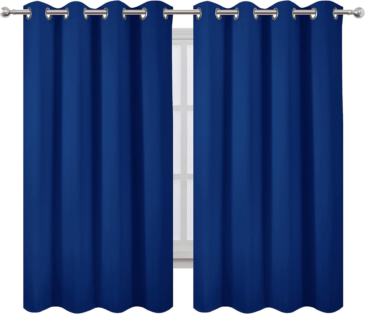 63"L x 66"W polyester curtains in Royal Blue, alternate view 2
