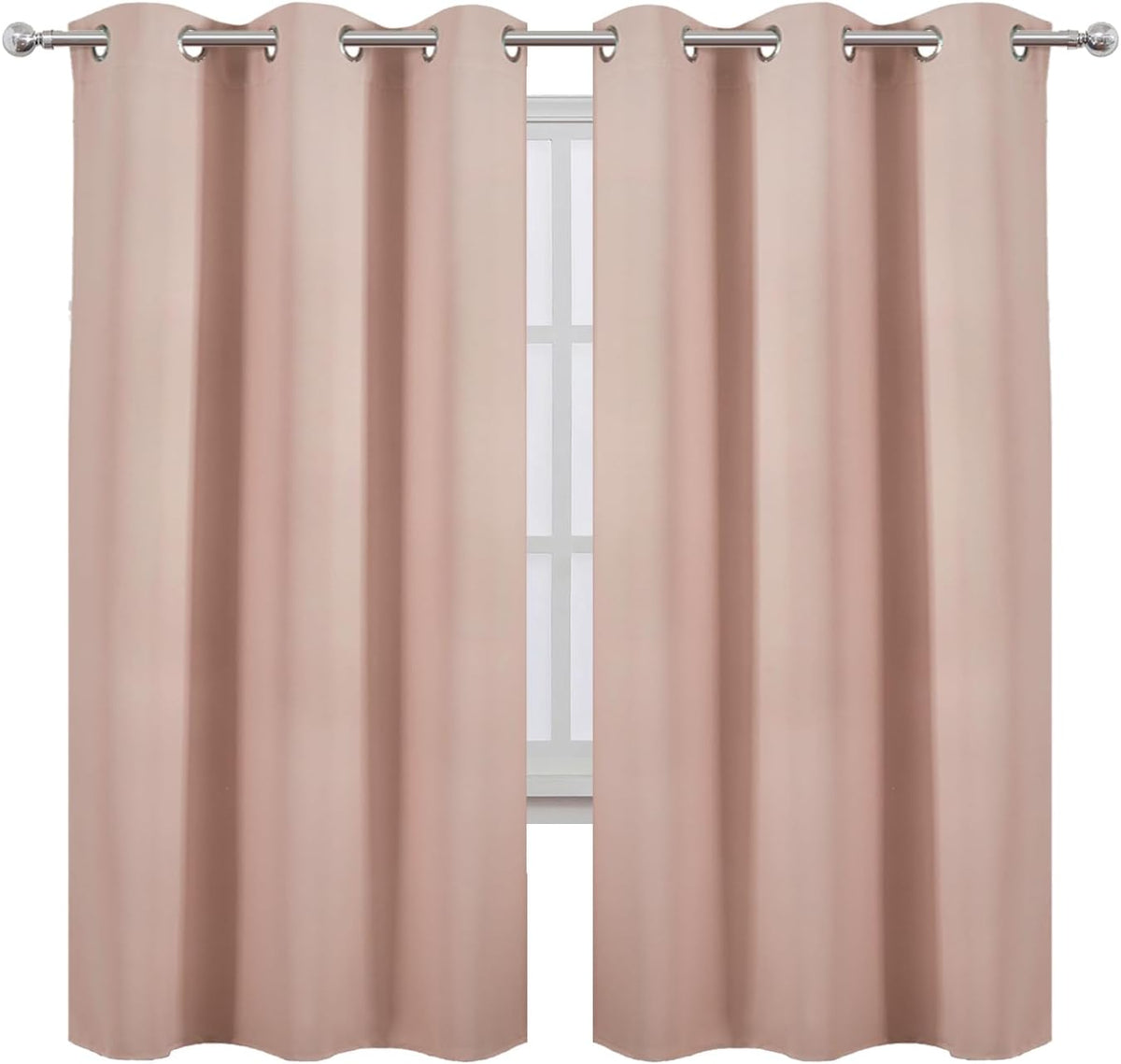 72"L x 42"W polyester curtains in Blush, alternate view 2