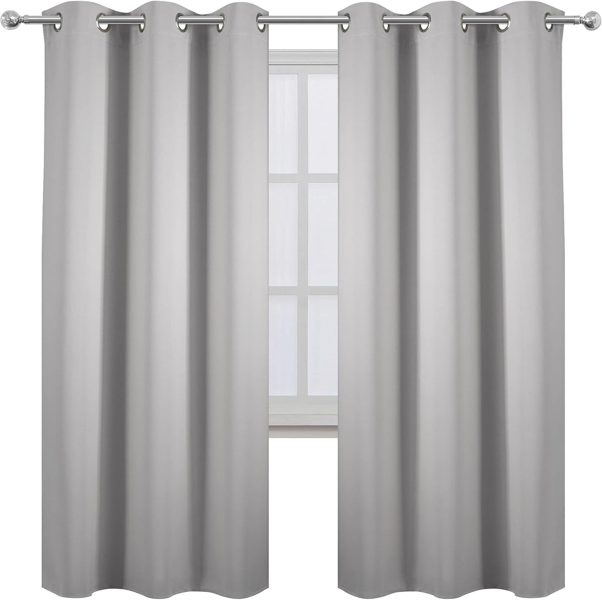 72"L x 42"W polyester curtains in Light Grey, alternate view 2