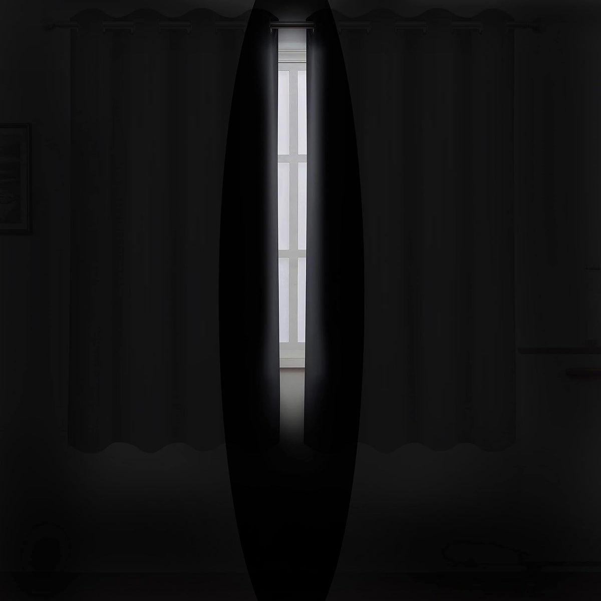 72"L x 52"W polyester curtains in Black, alternate view 3