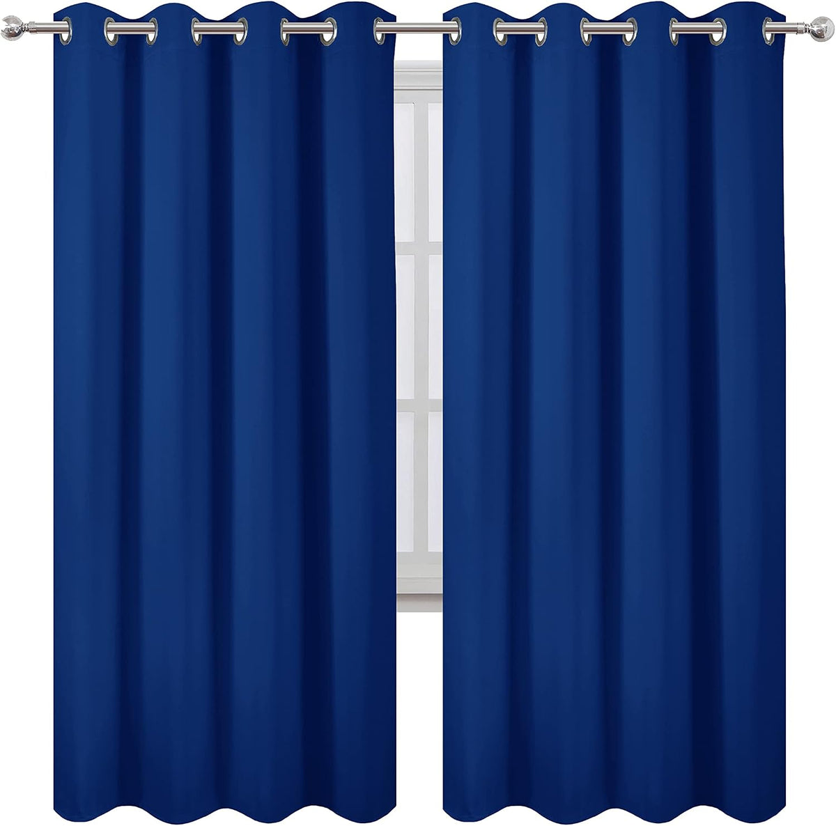 72"L x 52"W polyester curtains in Royal Blue, alternate view 2
