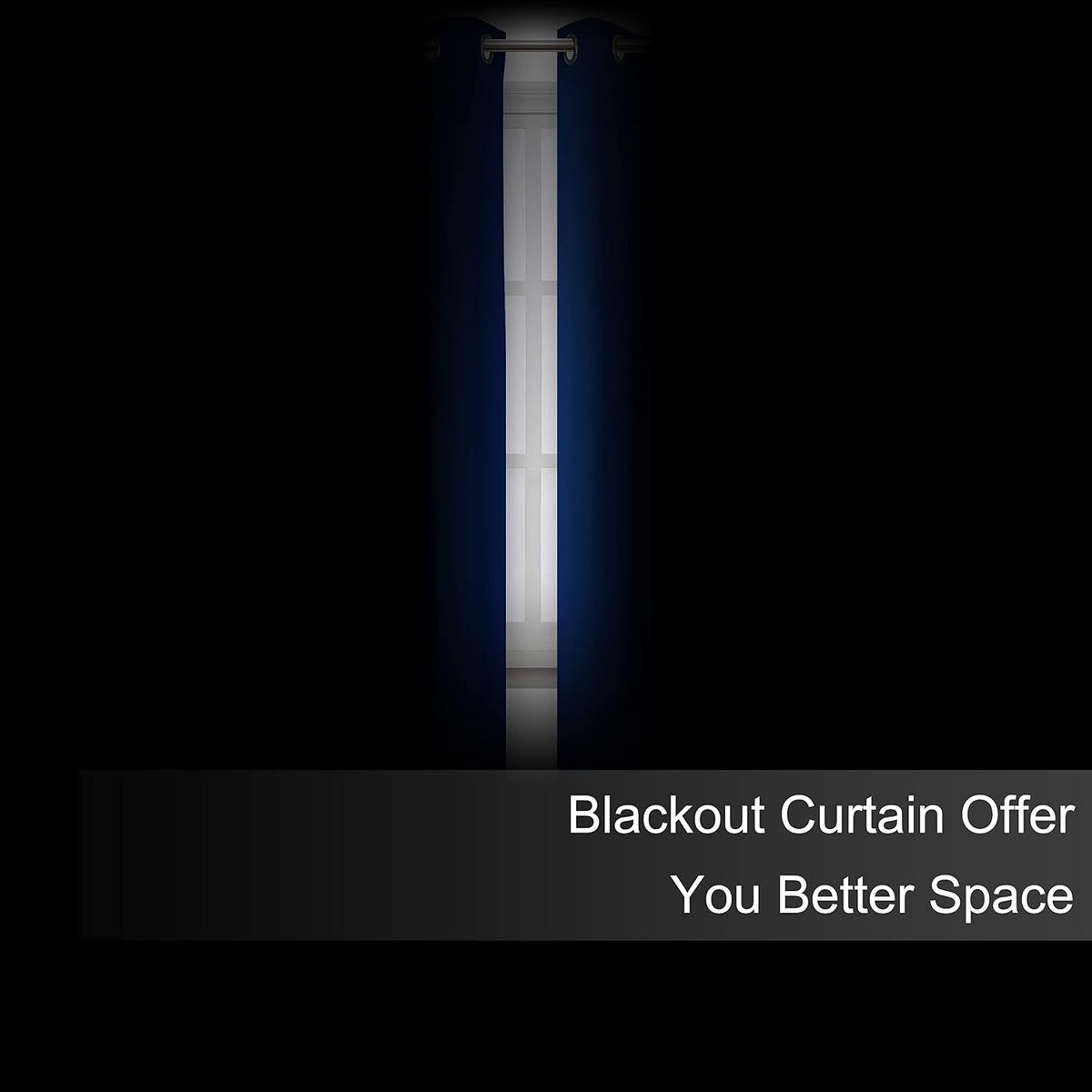 72"L x 52"W polyester curtains in Royal Blue, alternate view 3