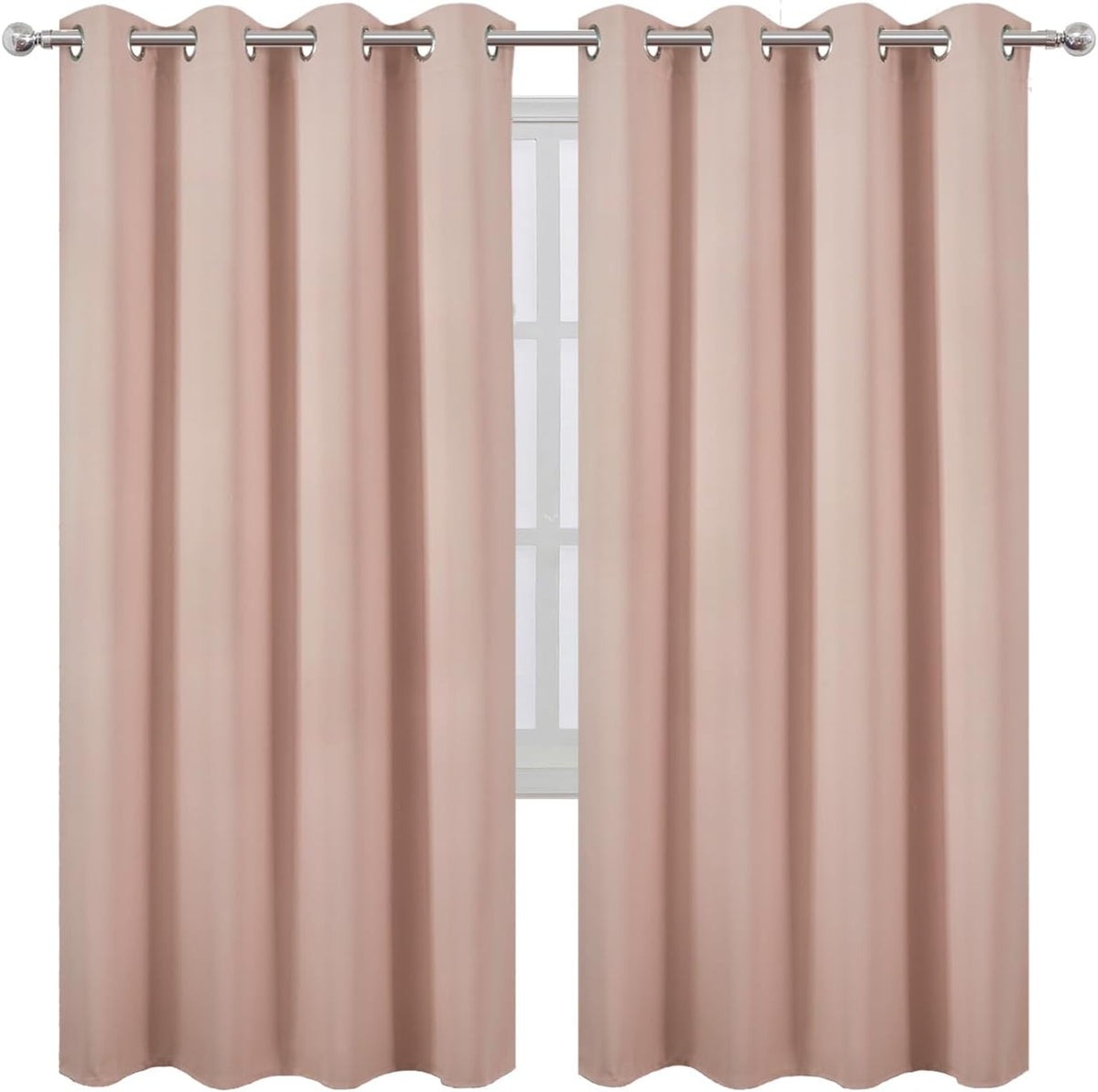 72"L x 66"W polyester curtains in Blush, alternate view 2