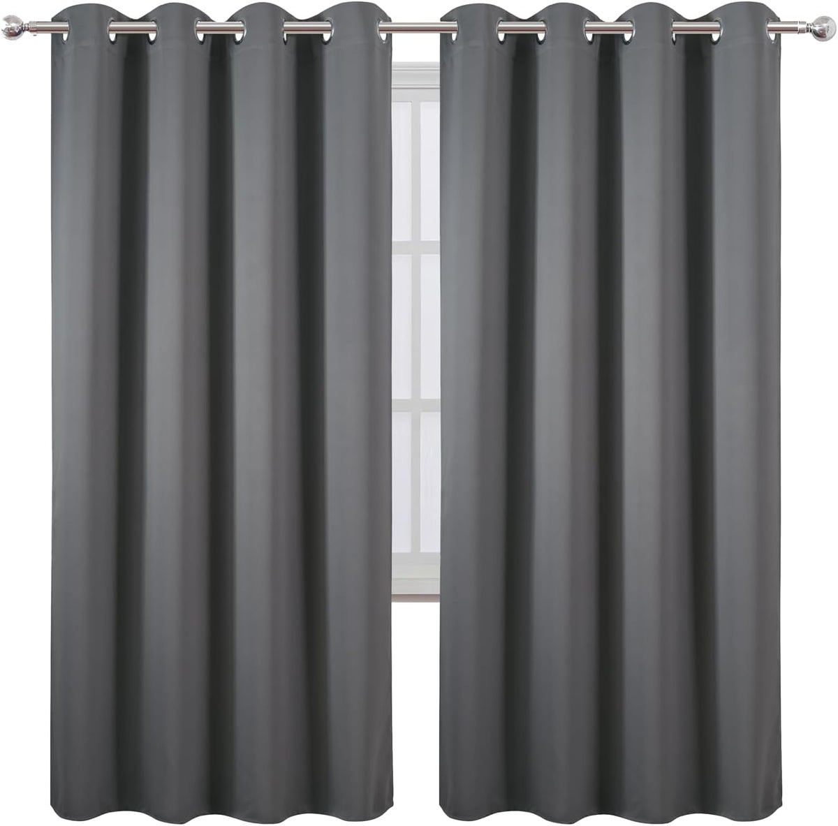 72"L x 66"W polyester curtains in Frost Grey, alternate view 2