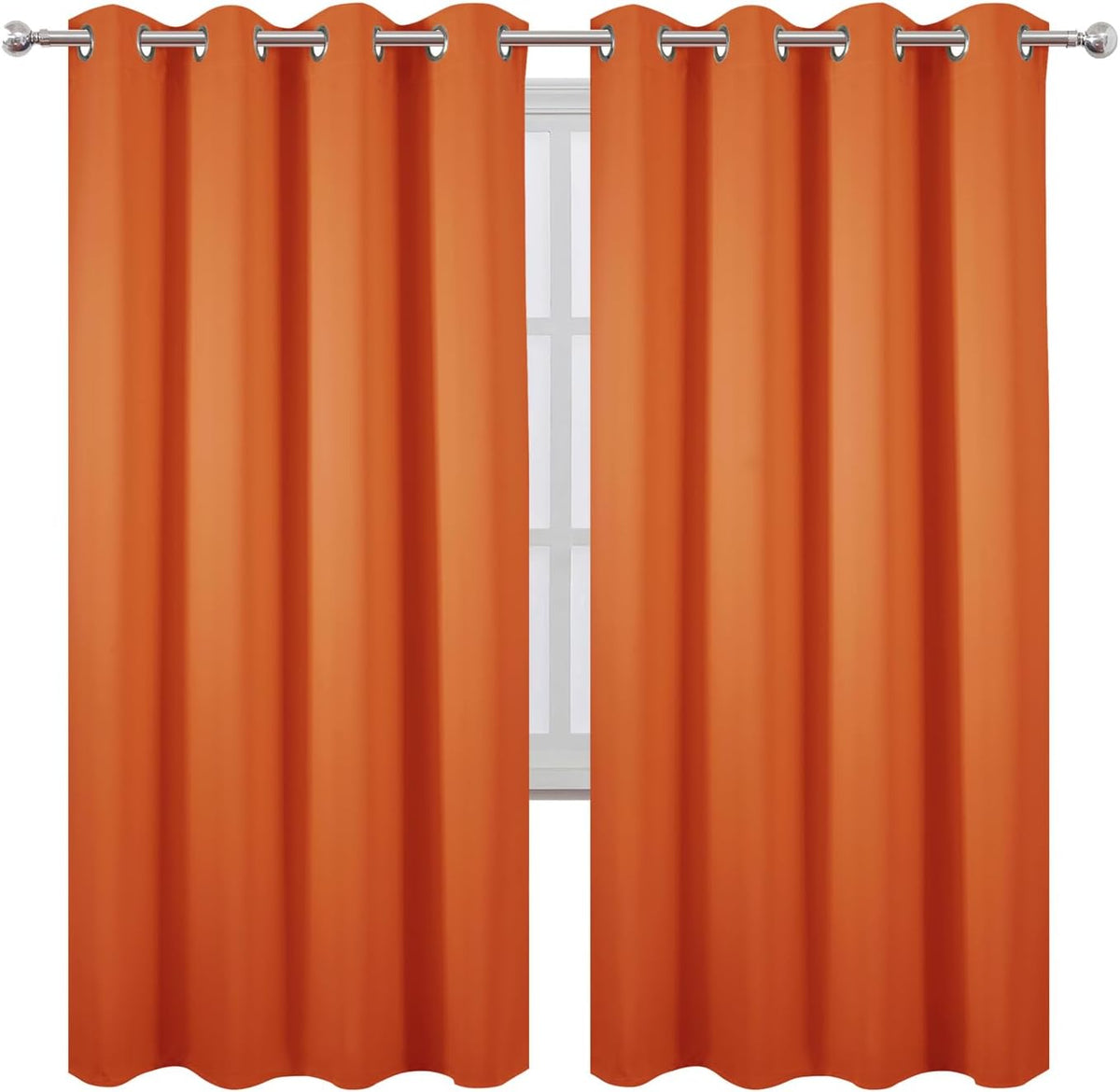 72"L x 66"W polyester curtains in Orange, alternate view 2