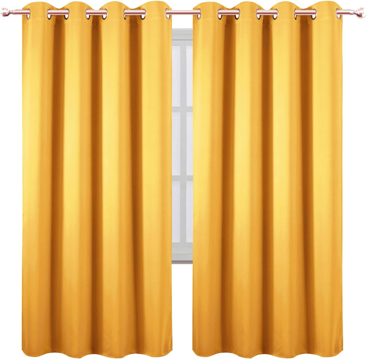 72"L x 66"W polyester curtains in Yellow, alternate view 2