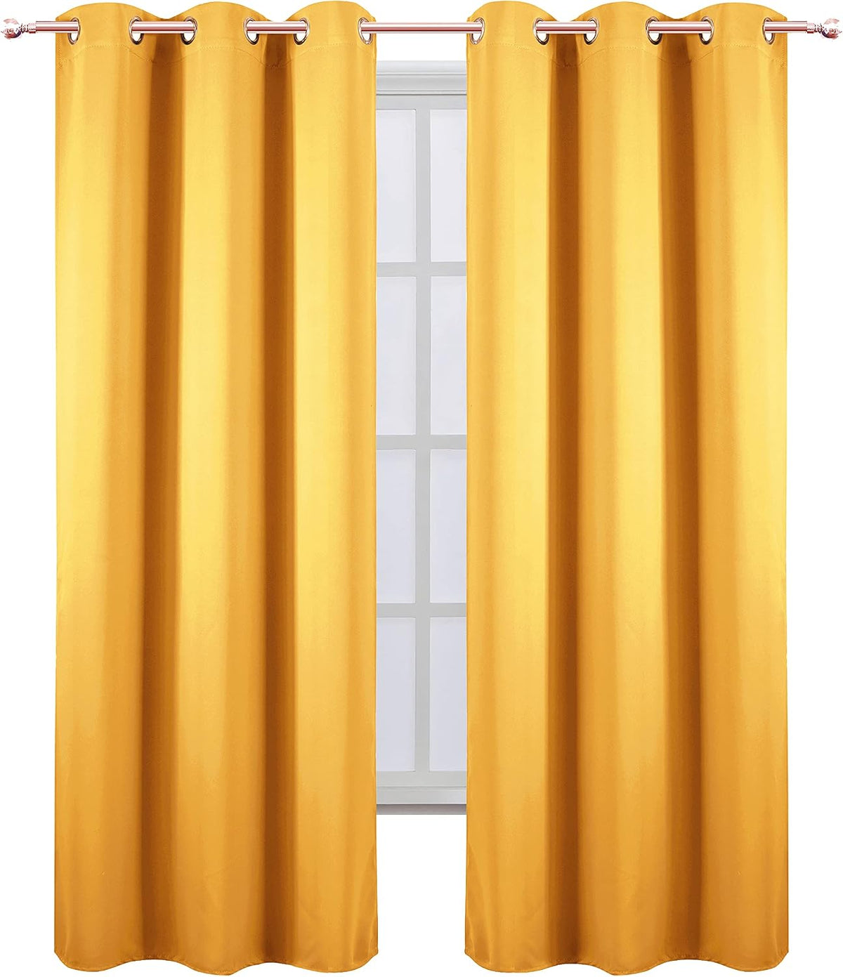 84"L x 34"W polyester curtains in Yellow, alternate view 2