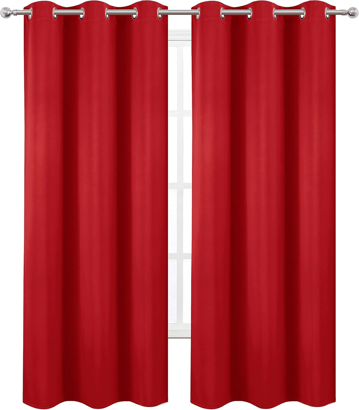 84"L x 38"W polyester curtains in Bright Red, alternate view 2