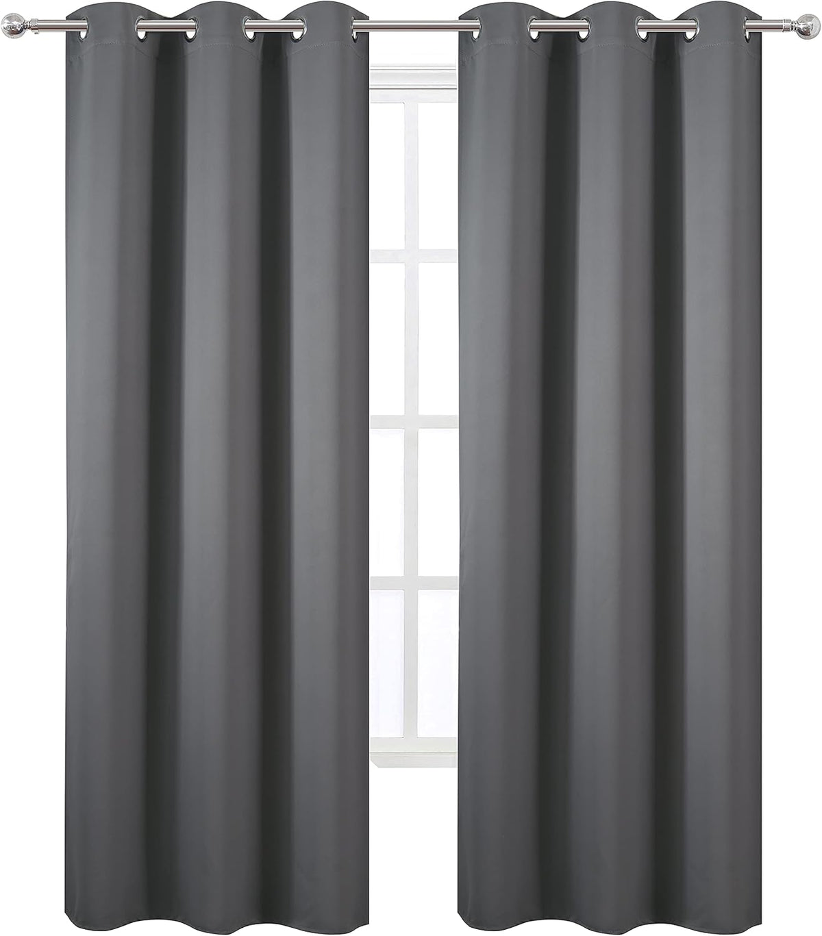 84"L x 38"W polyester curtains in Frost Grey, alternate view 2