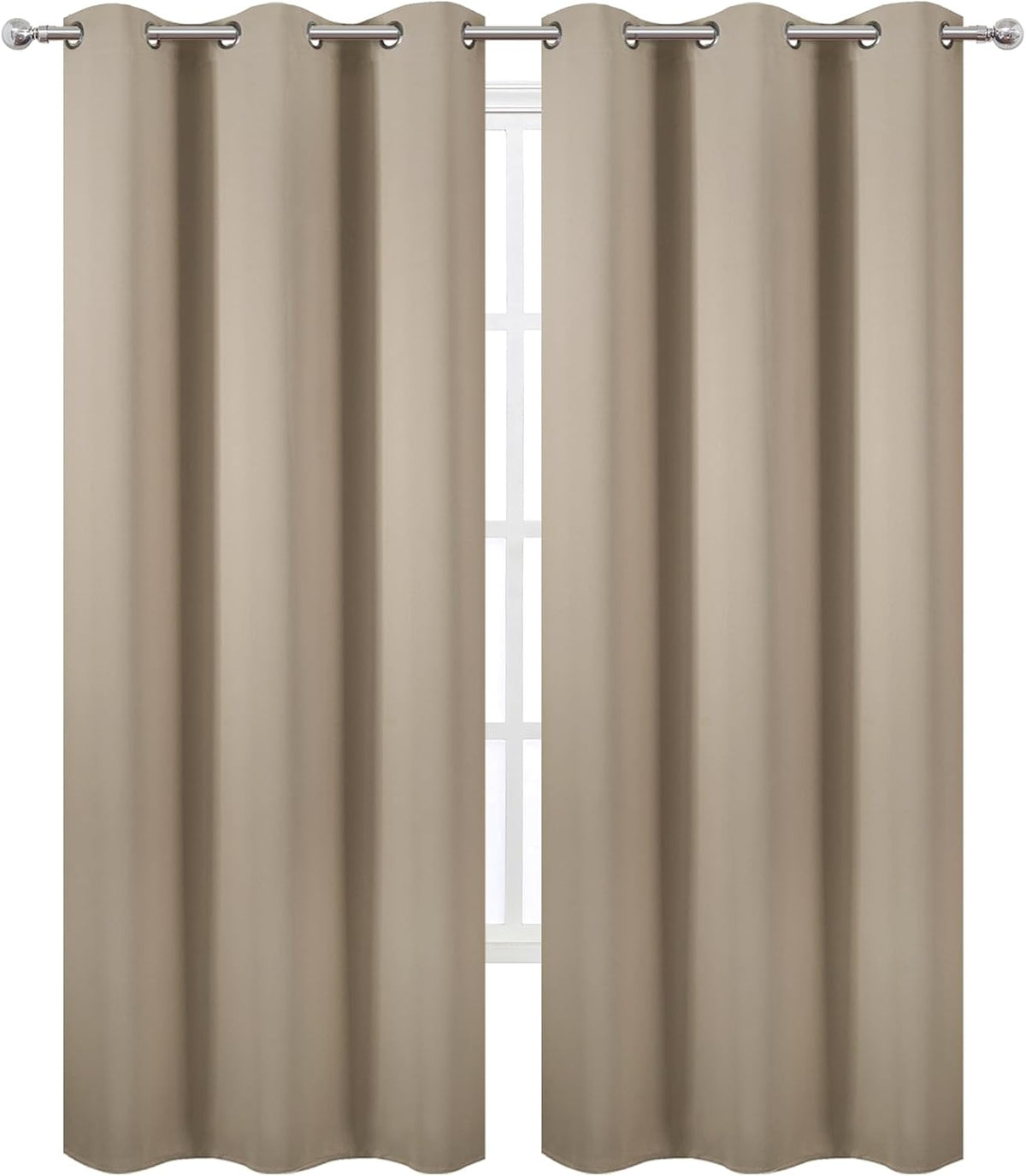 84"L x 38"W polyester curtains in Khaki, alternate view 2