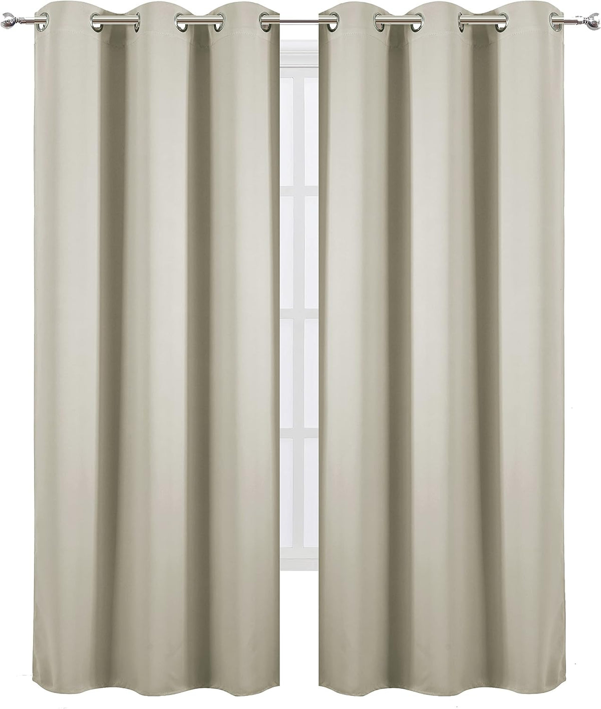 84"L x 38"W polyester curtains in Light Beige, alternate view 2