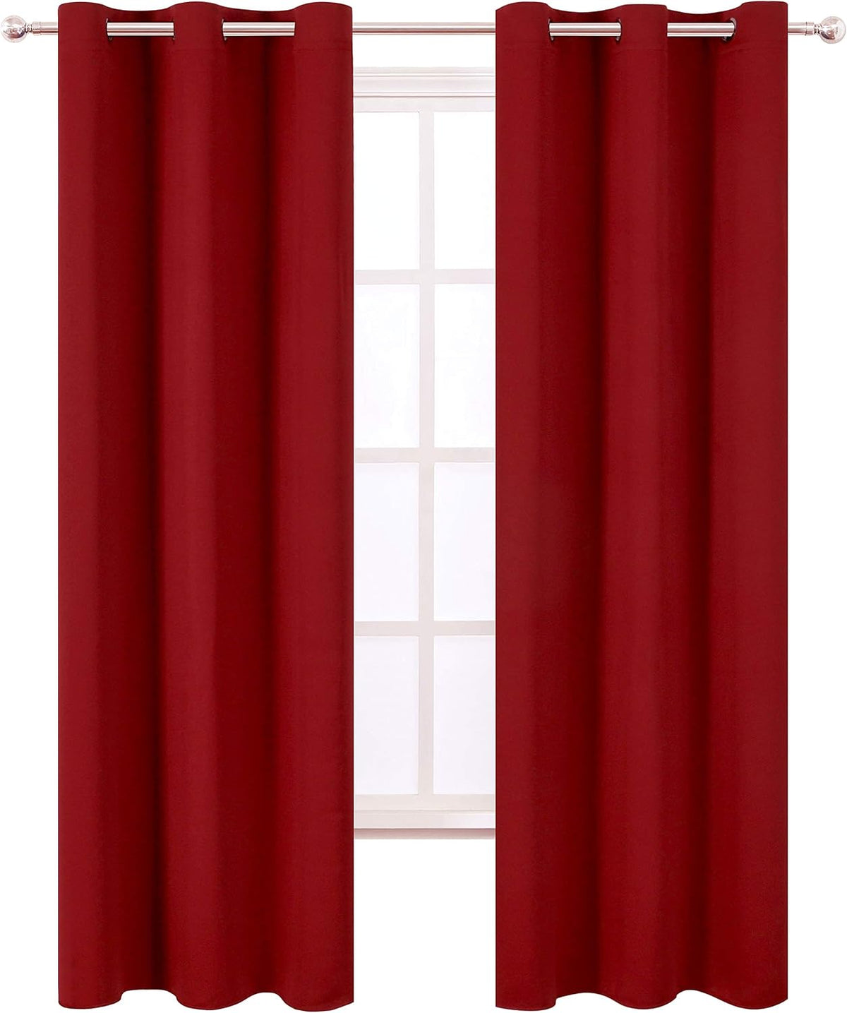 84"L x 38"W polyester curtains in Red, alternate view 2