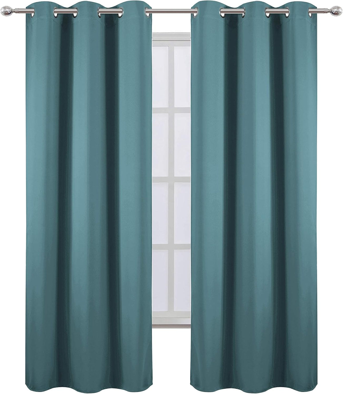 84"L x 38"W polyester curtains in Sea Teal, alternate view 2