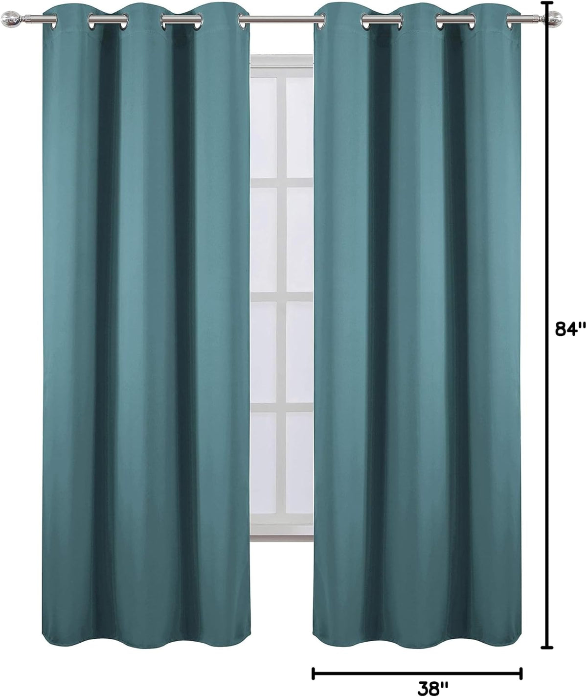 84"L x 38"W polyester curtains in Sea Teal, alternate view 9