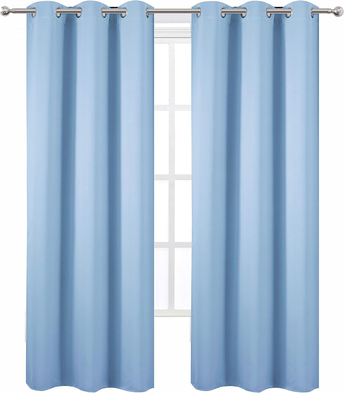 84"L x 38"W polyester curtains in Sky Blue, alternate view 2