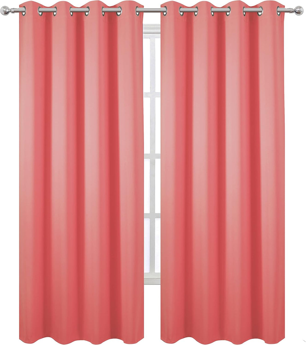 84"L x 52"W polyester curtains in Coral, alternate view 2