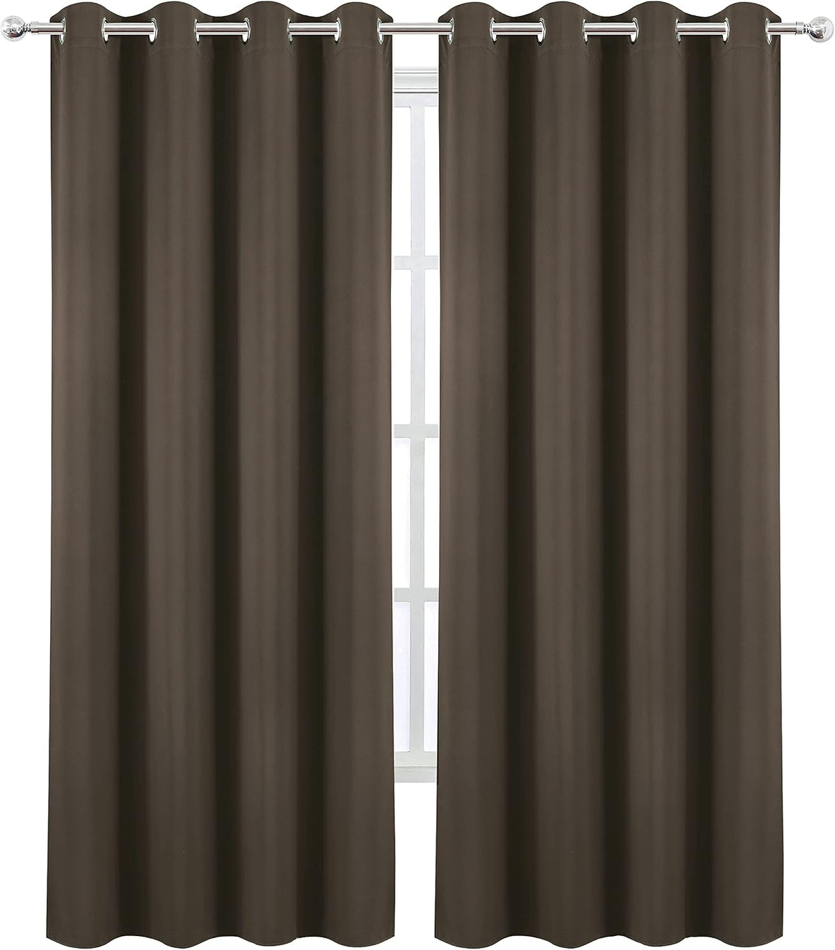 84"L x 66"W polyester curtains in Chocolate Brown, alternate view 2