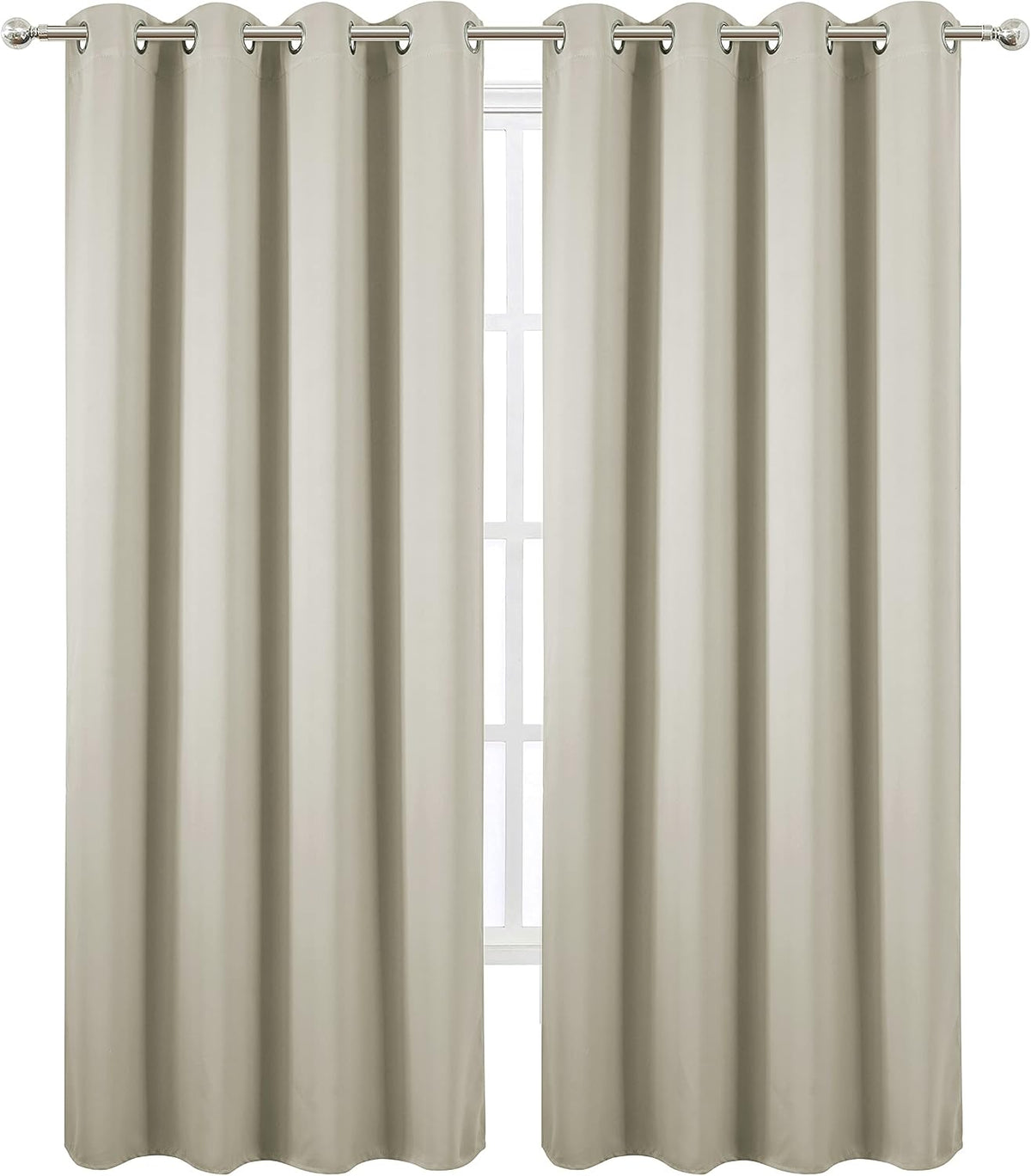 84"L x 66"W polyester curtains in Light Beige, alternate view 2