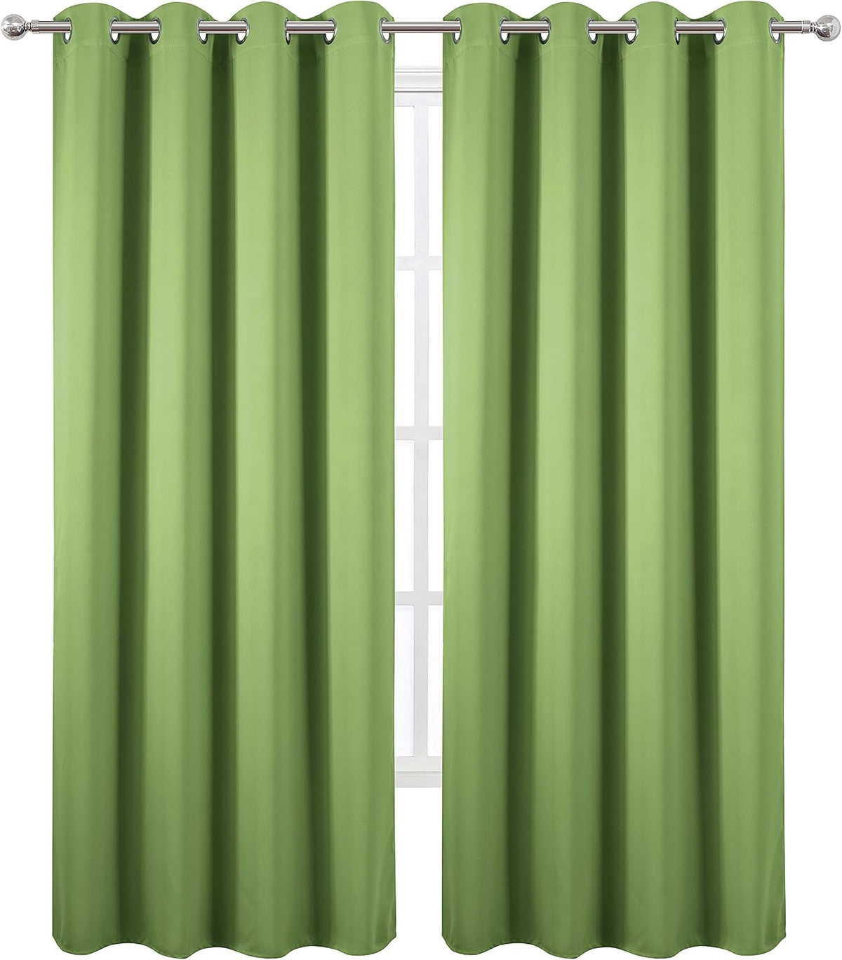84"L x 66"W polyester curtains in Light Green, alternate view 2