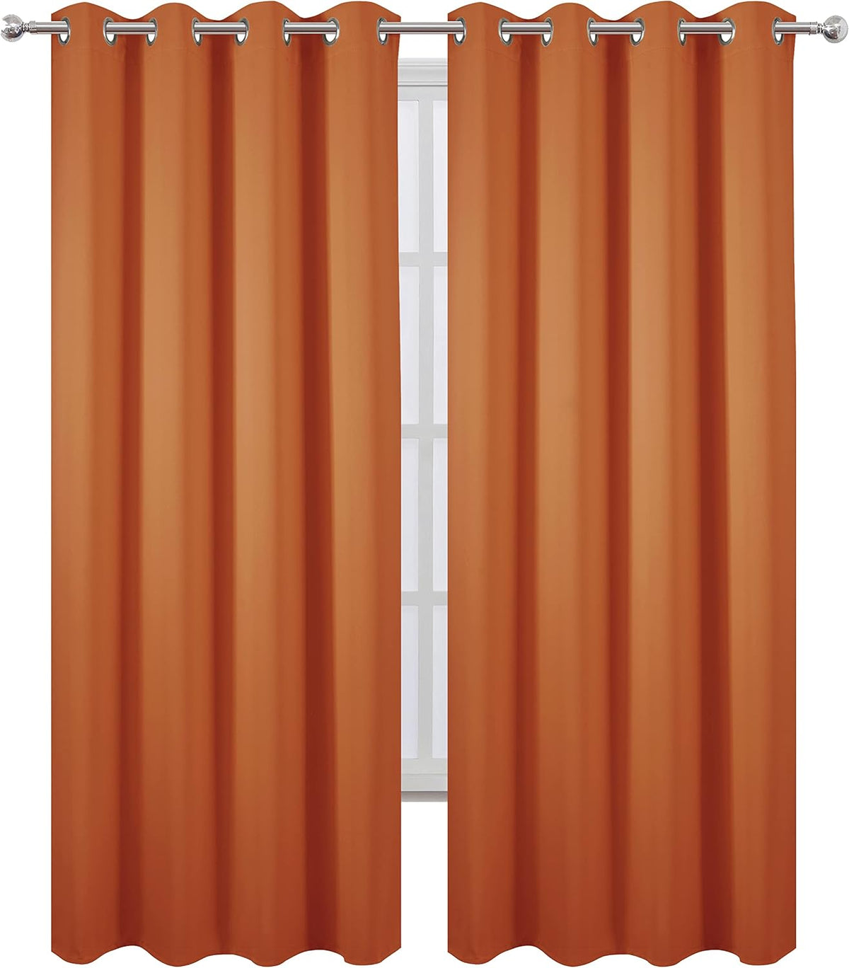 84"L x 66"W polyester curtains in Orange, alternate view 2