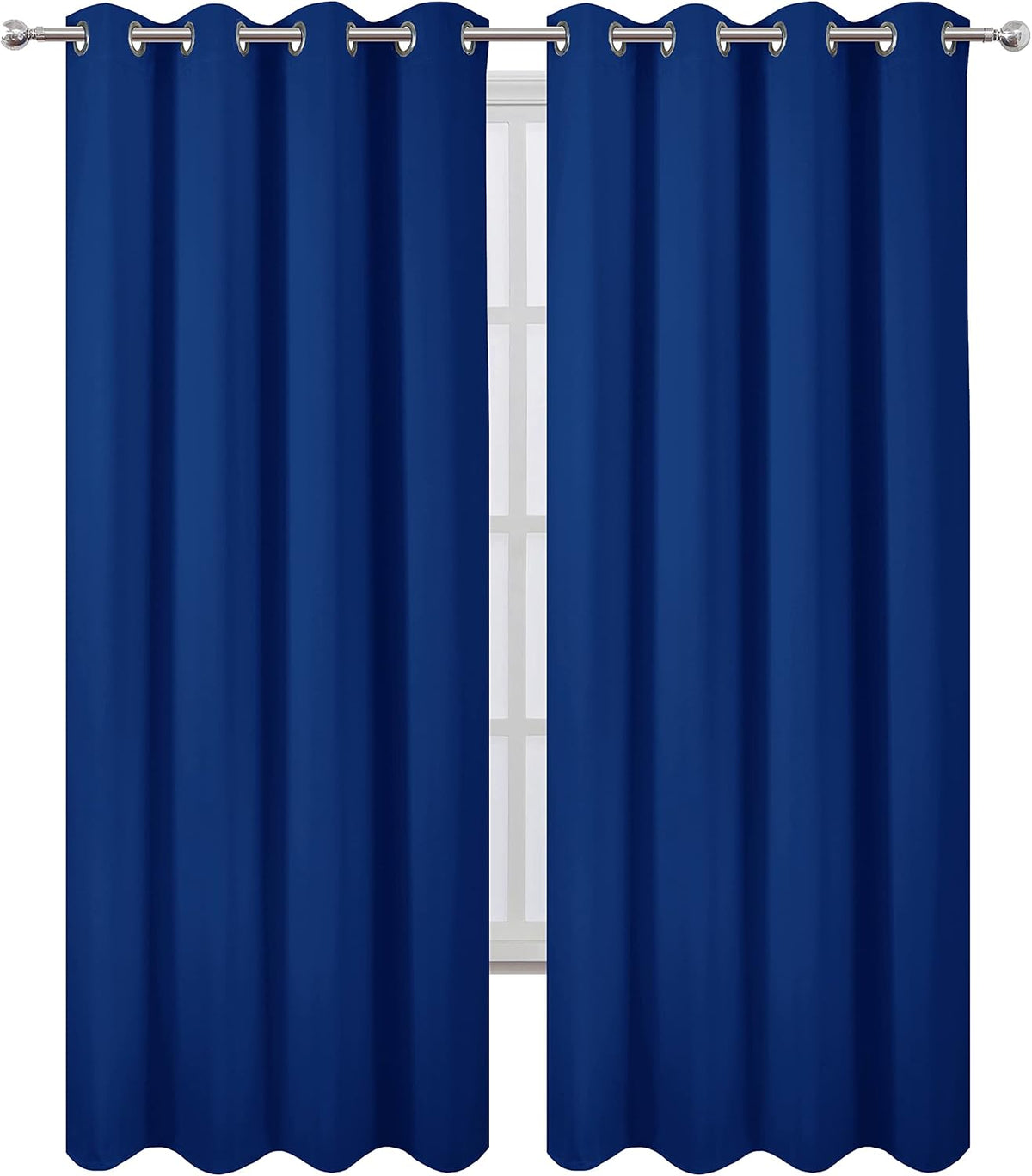 84"L x 66"W polyester curtains in Royal Blue, alternate view 2