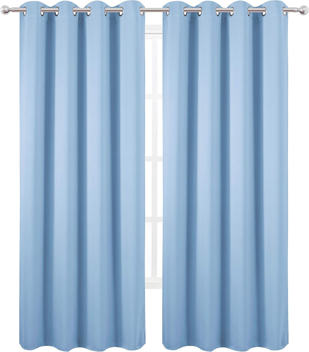 84"L x 66"W polyester curtains in Sky Blue, alternate view 2