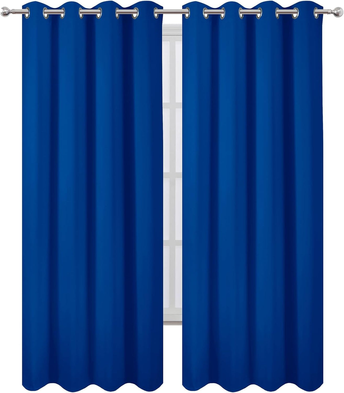 90"L x 52"W polyester curtains in Royal Blue, alternate view 2