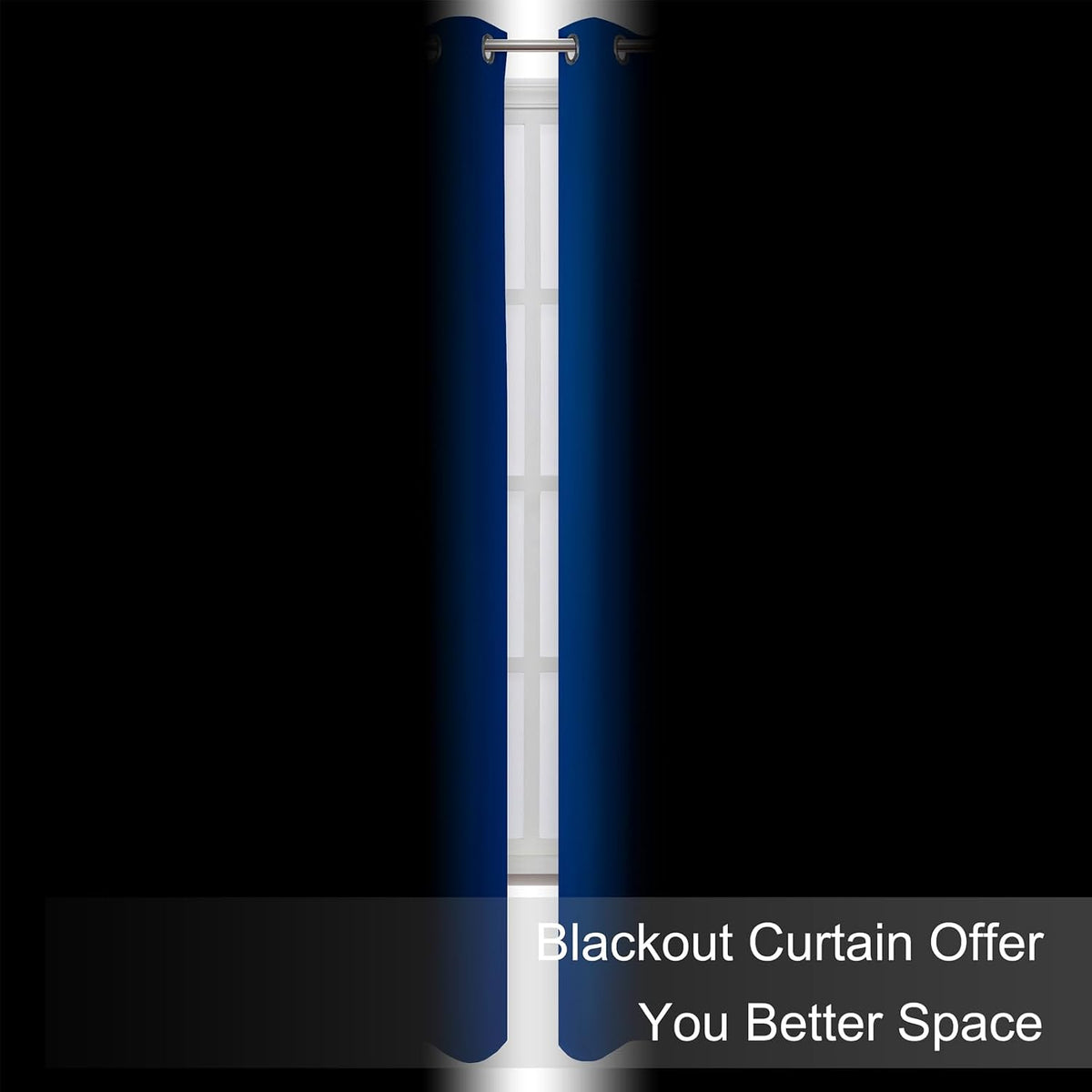 90"L x 52"W polyester curtains in Royal Blue, alternate view 3