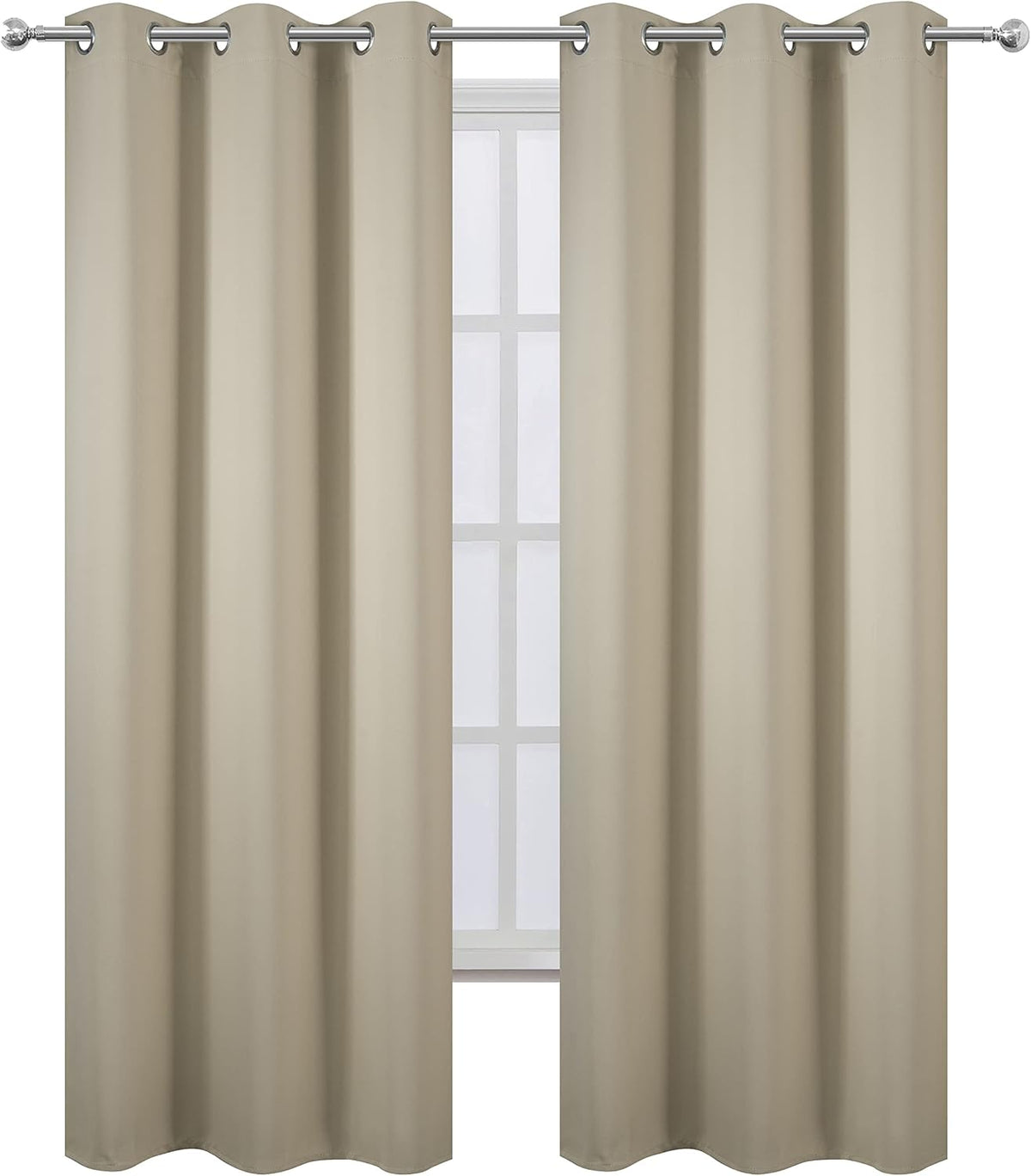95"L x 42"W polyester curtains in Beige, alternate view 2