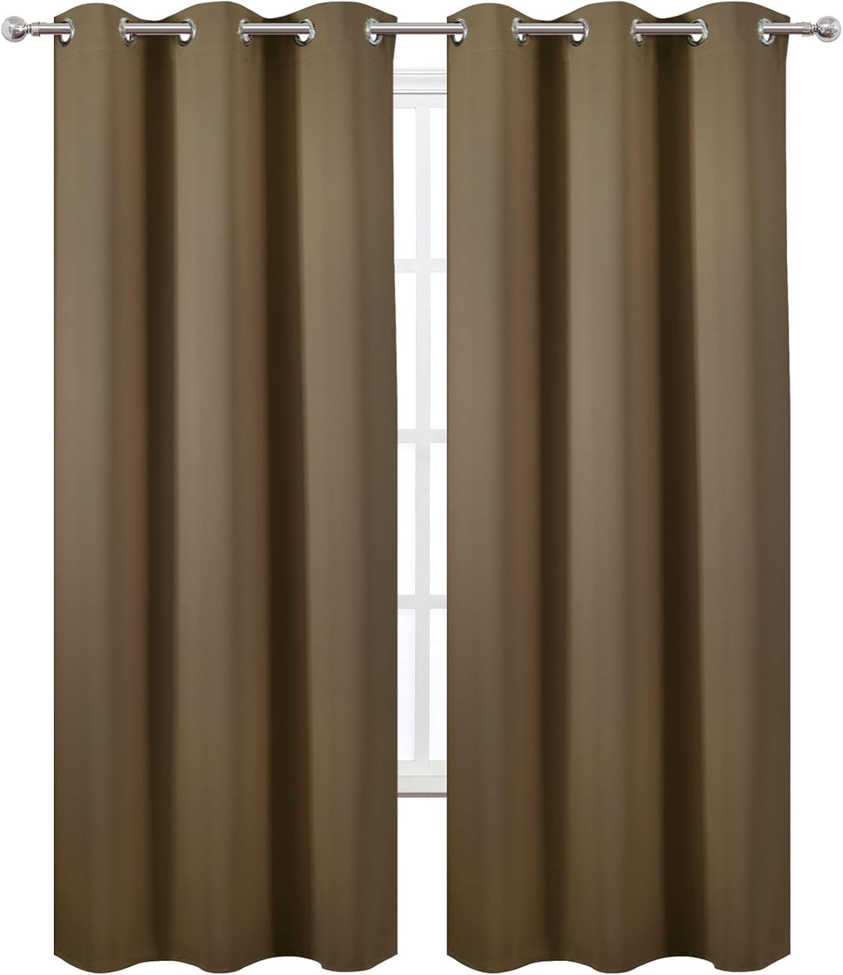 95"L x 42"W polyester curtains in Brown, alternate view 2