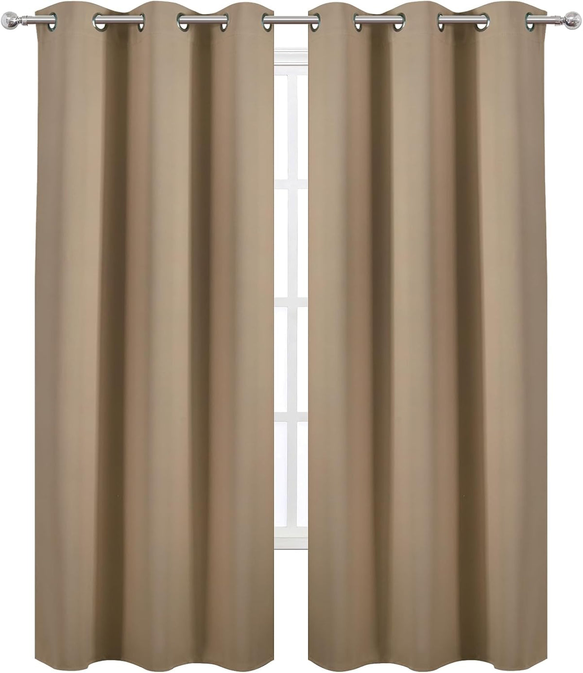 95"L x 42"W polyester curtains in Natural, alternate view 2