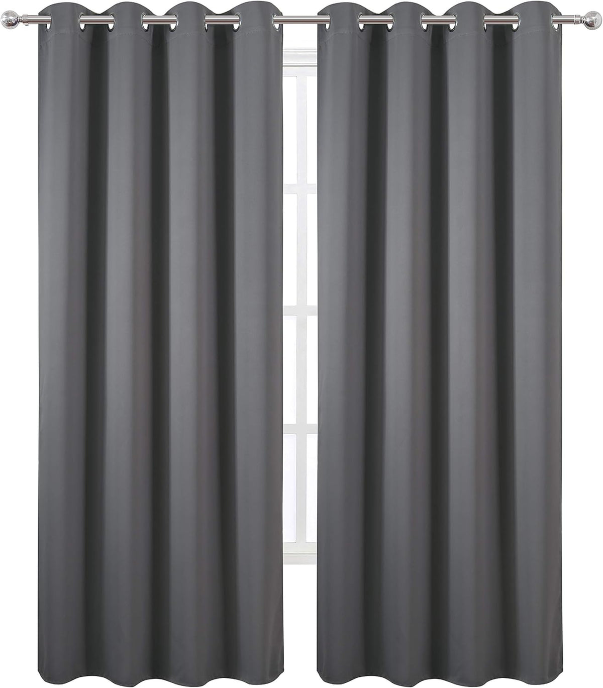 95"L x 52"W polyester curtains in Frost Grey, alternate view 2