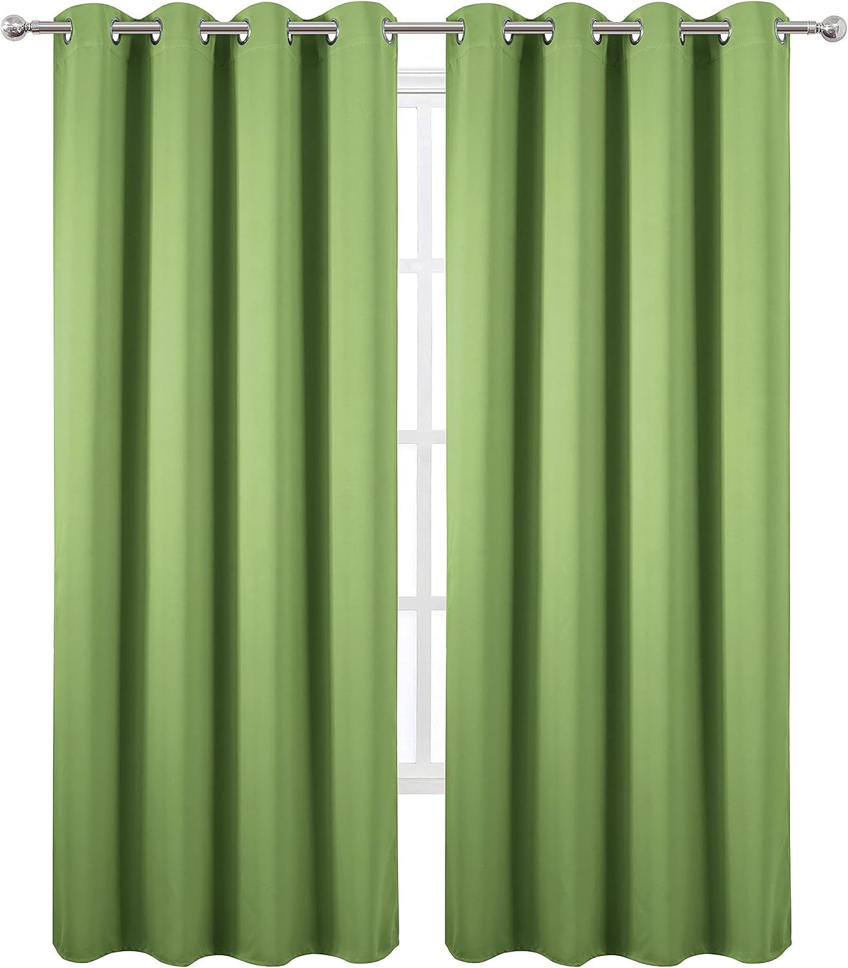 95"L x 52"W polyester curtains in Light Green, alternate view 2