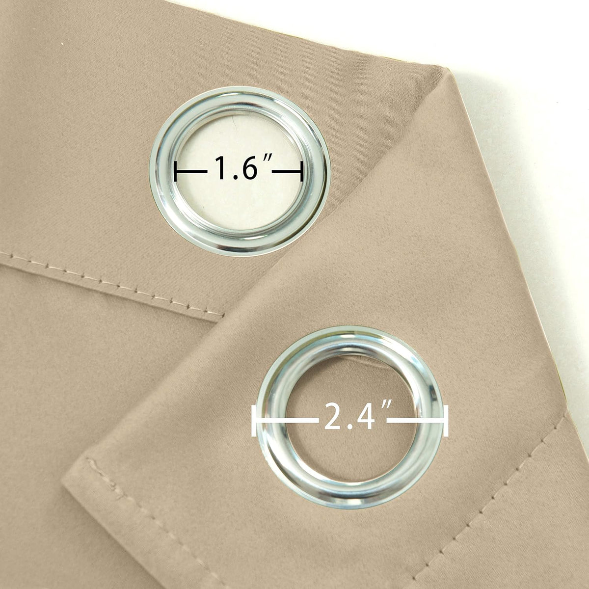 95"L x 66"W polyester curtains in Beige, alternate view 6