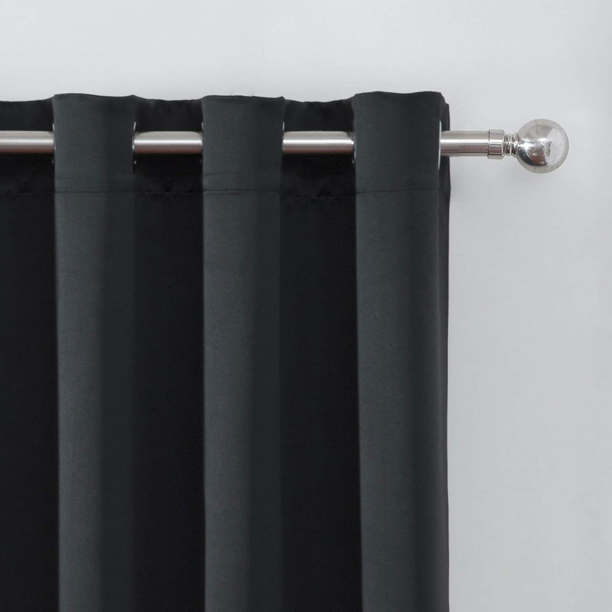 95"L x 66"W polyester curtains in Black, alternate view 7