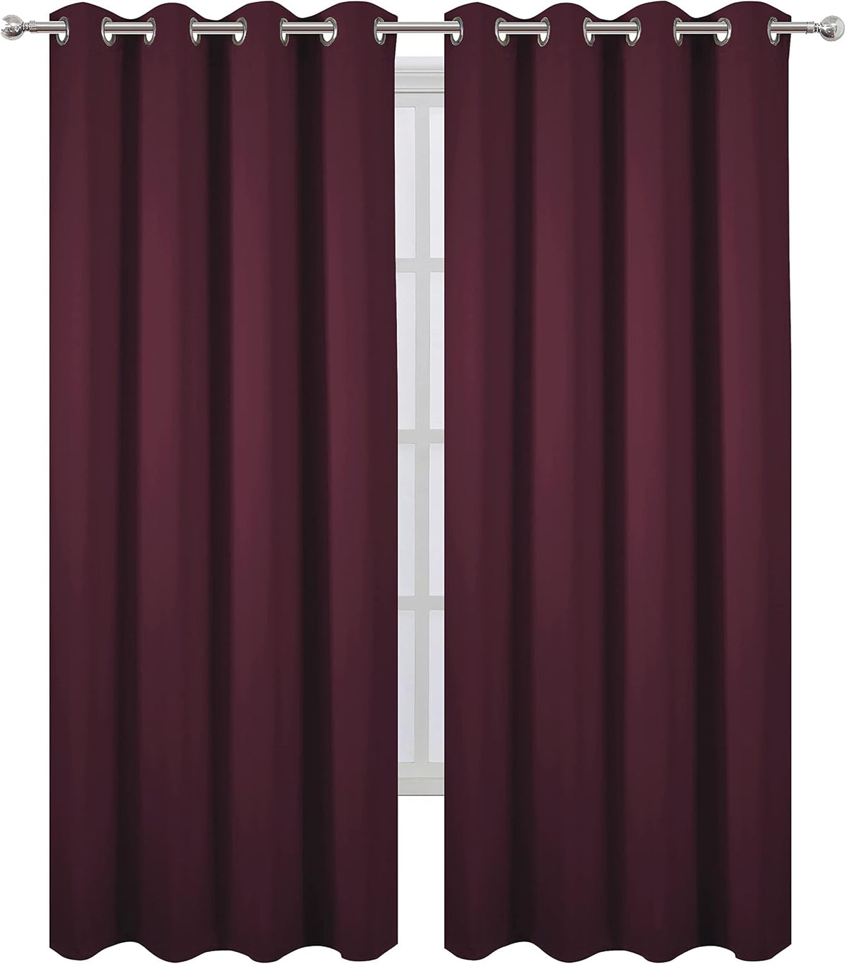 95"L x 66"W polyester curtains in Burgundy Red, alternate view 2